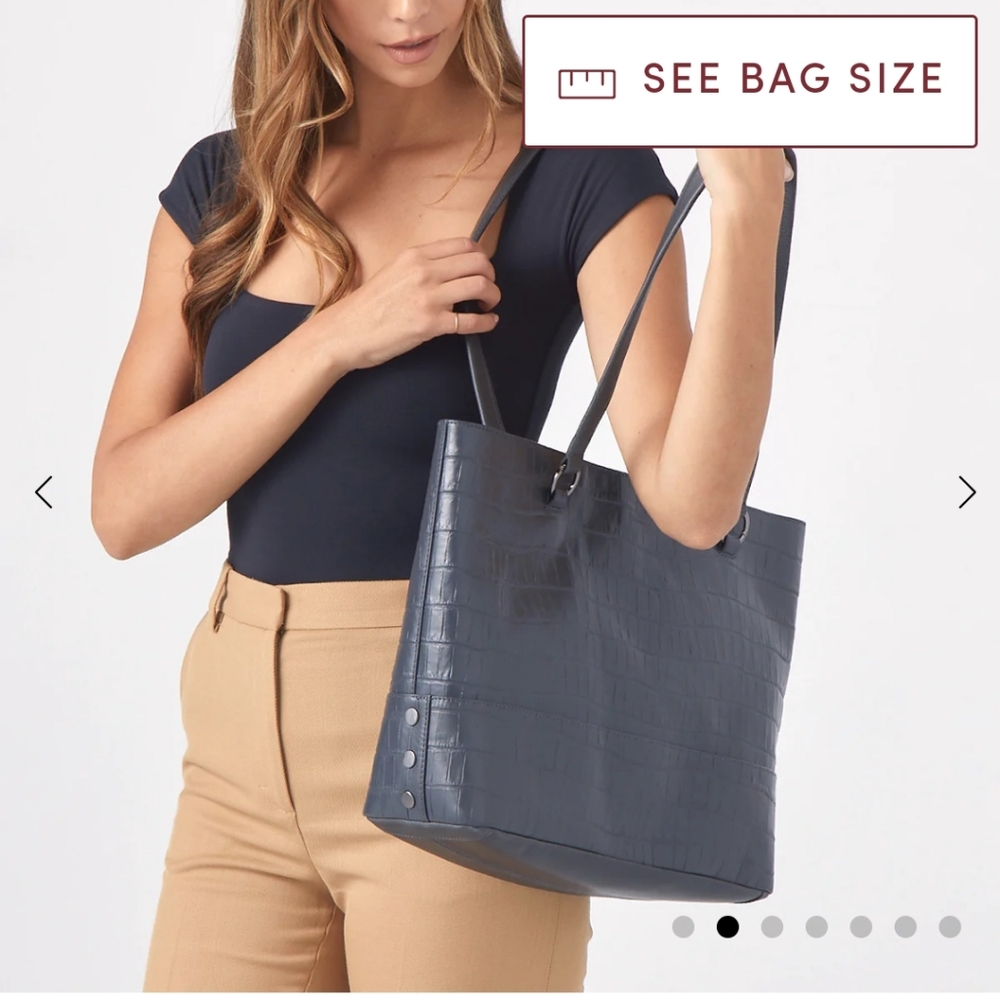 NWT, HAMMITT ANDERSON LARGE TOTE IN BLACK CROCODILE & GUNMETAL HARDWARE - Picture 2 of 16